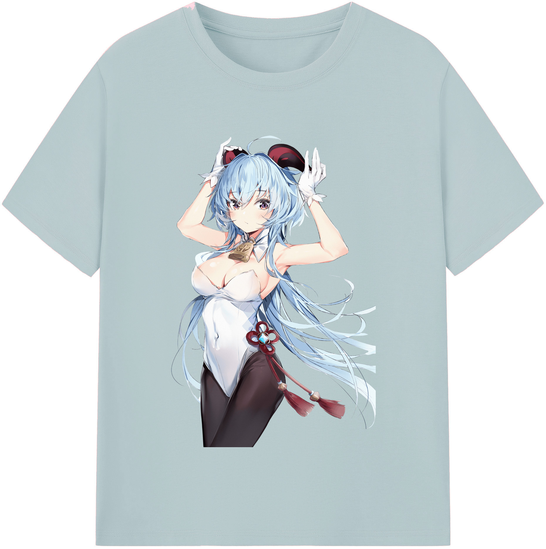 げんし神 甘雨 かんう genshin Ganyu 綿100％半袖Tシャツ（フロントプリント）